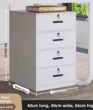 Houten Dossierkast met Slot – Mobiel Ladeblok op Wielen