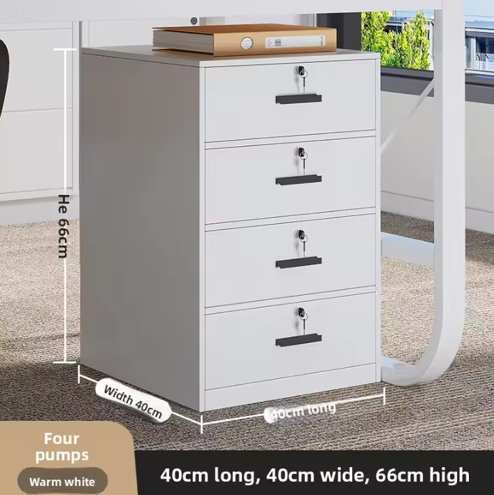 Houten Dossierkast met Slot – Mobiel Ladeblok op Wielen