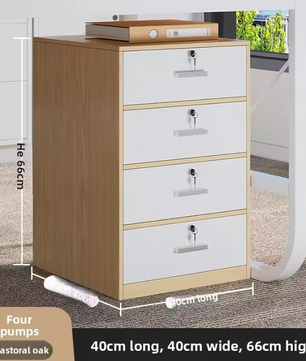 Houten Dossierkast met Slot – Mobiel Ladeblok op Wielen