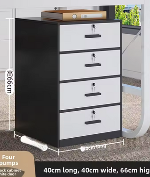 Houten Dossierkast met Slot – Mobiel Ladeblok op Wielen