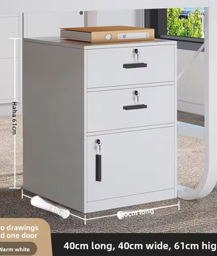 Houten Dossierkast met Slot – Mobiel Ladeblok op Wielen