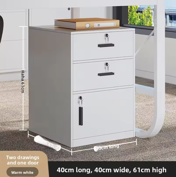 Houten Dossierkast met Slot – Mobiel Ladeblok op Wielen