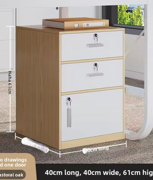 Houten Dossierkast met Slot – Mobiel Ladeblok op Wielen