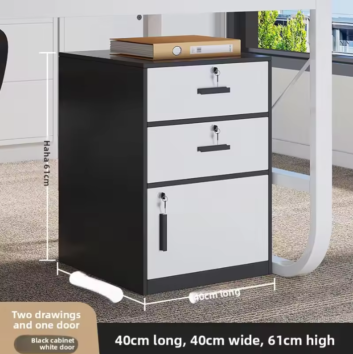 Houten Dossierkast met Slot – Mobiel Ladeblok op Wielen