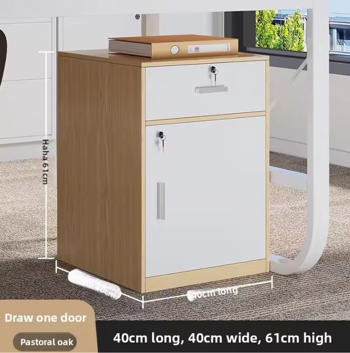 Houten Dossierkast met Slot – Mobiel Ladeblok op Wielen