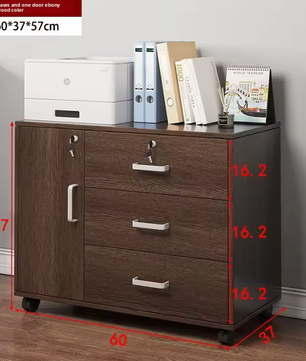 Houten Dossierkast met Slot – Mobiel Ladeblok op Wielen