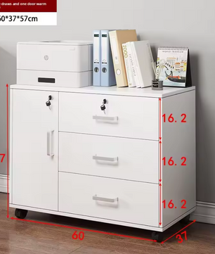 Houten Dossierkast met Slot – Mobiel Ladeblok op Wielen