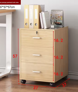 Houten Dossierkast met Slot – Mobiel Ladeblok op Wielen