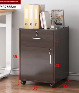 Houten Dossierkast met Slot – Mobiel Ladeblok op Wielen