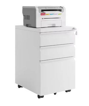 Metalen Verrijdbare Ladekast met Slot – 3 Lades en Wielen, 39x62x46 cm