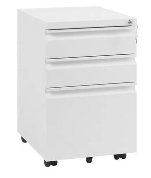 Metalen Verrijdbare Ladekast met Slot – 3 Lades en Wielen, 39x62x46 cm