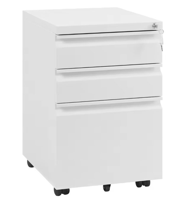 Metalen Verrijdbare Ladekast met Slot – 3 Lades en Wielen, 39x62x46 cm