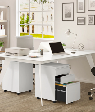 Metalen Verrijdbare Ladekast met Slot – 3 Lades en Wielen, 39x62x46 cm