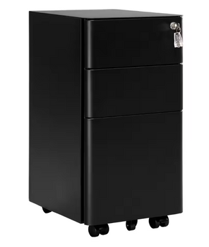 Verrijdbare Metalen Archiefkast met Slot – 3 Lades, 30x60x45 cm