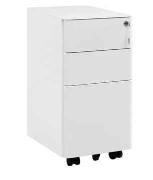 Verrijdbare Metalen Archiefkast met Slot – 3 Lades, 30x60x45 cm