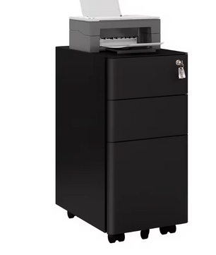 Verrijdbare Metalen Archiefkast met Slot – 3 Lades, 30x60x45 cm