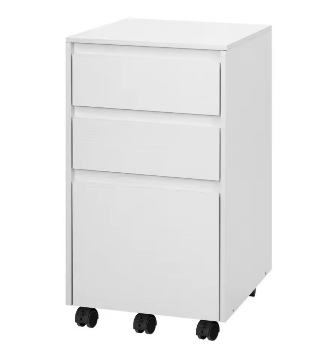 Verrijdbare Houten Archiefkast met 3 Lades – 40x70x40 cm