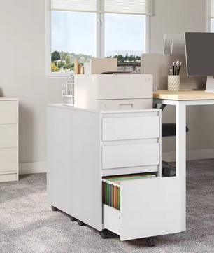 Verrijdbare Houten Archiefkast met 3 Lades – 40x70x40 cm