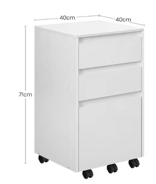 Verrijdbare Houten Archiefkast met 3 Lades – 40x70x40 cm