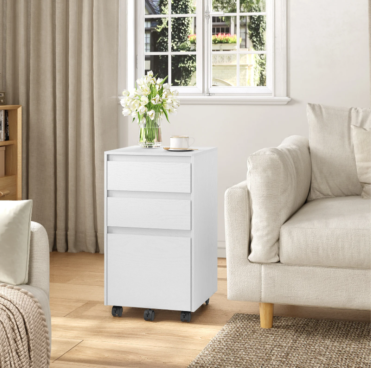 Verrijdbare Ladekast met 3 Lades en Printerblad – Mobiel Kantooropbergsysteem