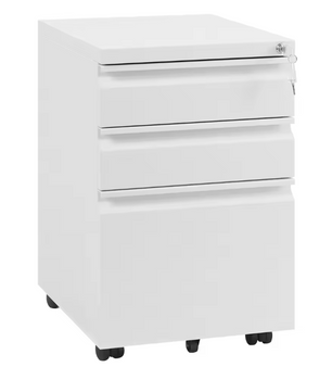 Metalen Verrijdbare Archiefkast met Slot – 3 Lades, 39x46x62 cm