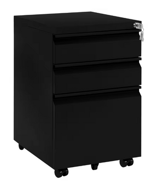 Metalen Verrijdbare Archiefkast met Slot – 3 Lades, 39x46x62 cm