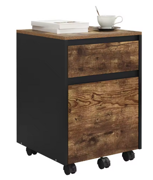 Verrijdbare Houten Archiefkast met 2 Lades – 40x56x40 cm