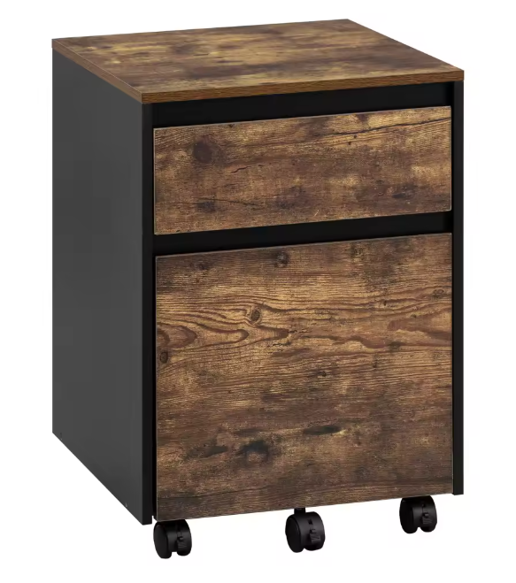 Verrijdbare Houten Archiefkast met 2 Lades – 40x56x40 cm