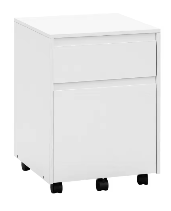 Verrijdbare Houten Archiefkast met 2 Lades – 40x56x40 cm