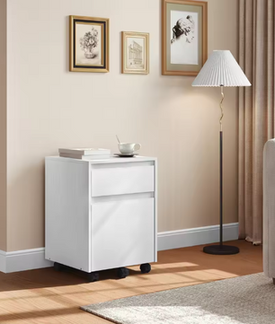 Verrijdbare Houten Archiefkast met 2 Lades – 40x56x40 cm