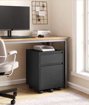 Verrijdbare Houten Archiefkast met 2 Lades – 40x56x40 cm