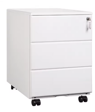 Metalen Verrijdbare Archiefkast met Slot en 3 Lades – 39x52,4x54 cm