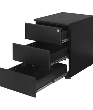 Metalen Verrijdbare Archiefkast met Slot en 3 Lades – 39x52,4x54 cm