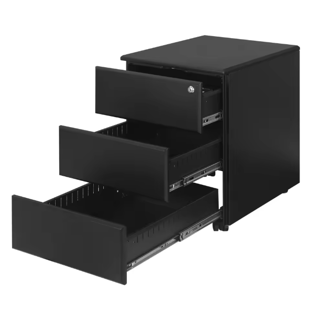 Metalen Verrijdbare Archiefkast met Slot en 3 Lades – 39x52,4x54 cm
