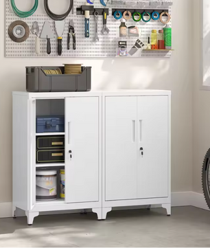 Metalen Opbergkast met 2 Deuren en Slot – Kantoor en Werkplaats