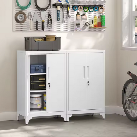 Metalen Opbergkast met 2 Deuren en Slot – Kantoor en Werkplaats