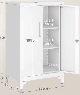 Metalen Opbergkast met 2 Deuren en Slot – Kantoor en Werkplaats