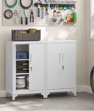 Metalen Opbergkast met 2 Deuren – 60x40x90 cm, Afsluitbaar en Stevig