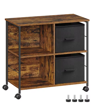 Bureaukast met Lades en Open Planken – 73,5x37,5x69 cm, Industrieel Design