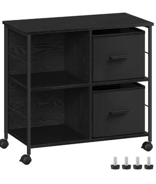 Bureaukast met Lades en Open Planken – 73,5x37,5x69 cm, Industrieel Design