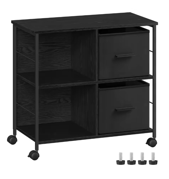 Bureaukast met Lades en Open Planken – 73,5x37,5x69 cm, Industrieel Design