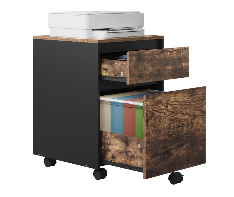 Mobiele Archiefkast met 2 Lades – 40x56x40 cm, Verrijdbaar Design