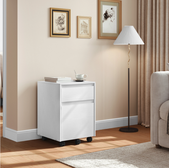 Mobiele Archiefkast met 2 Lades – 40x56x40 cm, Verrijdbaar Design