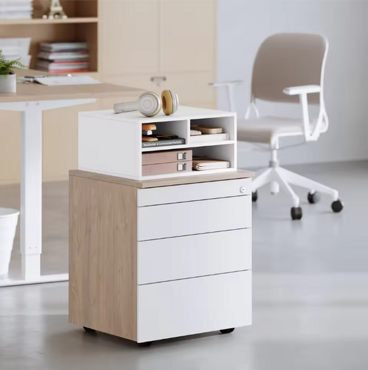 Printerstandaard met Opbergrekken – Houtlook Bureau Organizer, Compact en Modern
