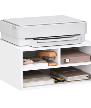 Printerstandaard met Opbergrekken – Houtlook Bureau Organizer, Compact en Modern