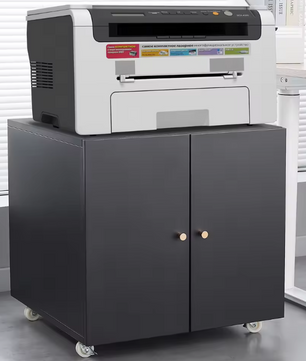 Metalen Printerkast op Wielen – Met Deur en Verstelbaar Schap, Modern Kantoorontwerp