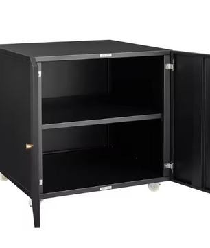 Metalen Printerkast op Wielen – Met Deur en Verstelbaar Schap, Modern Kantoorontwerp