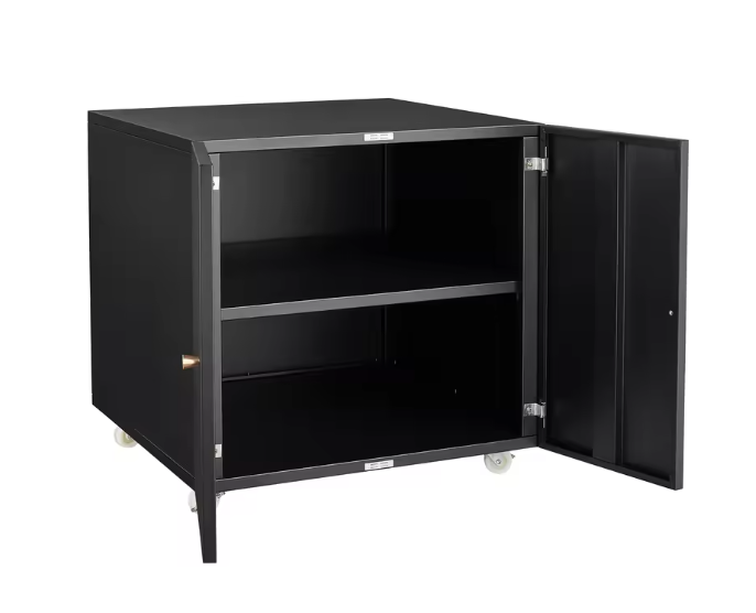 Metalen Printerkast op Wielen – Met Deur en Verstelbaar Schap, Modern Kantoorontwerp
