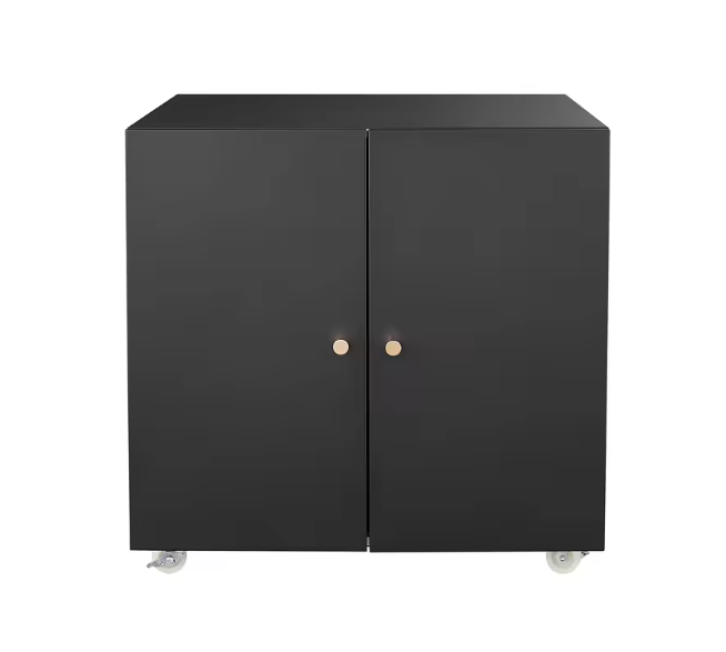 Metalen Printerkast op Wielen – Met Deur en Verstelbaar Schap, Modern Kantoorontwerp
