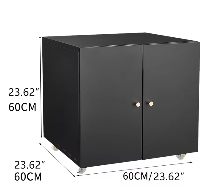 Metalen Printerkast op Wielen – Met Deur en Verstelbaar Schap, Modern Kantoorontwerp